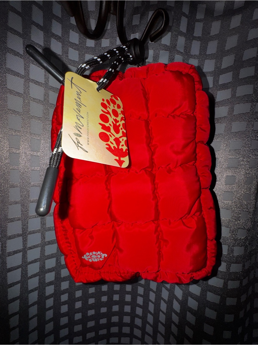 Free People Quilted Micro Mini Puffer Pouch Bag in Winterberry NWT Sold Out